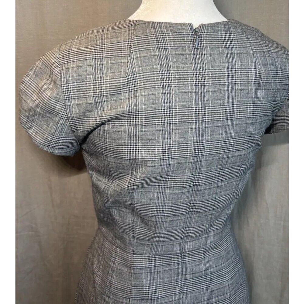 Banana Republic NWT Gray Plaid Square Neck Sheath Dress Size 0 Petite - Picture 4 of 16